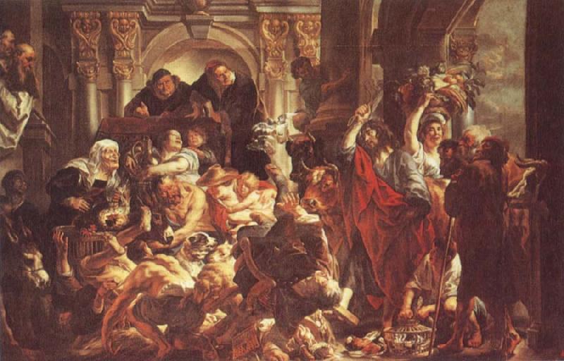 Jacob Jordaens Jesus Diving the Merchants from the Temple Germany oil painting art